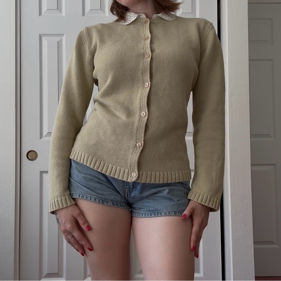 Vintage Basic editions Light sage green knit button up cardigan - Picture 1 of 8